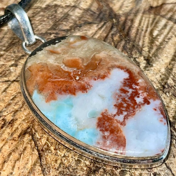 Caribbean Larimar Crystal Pendant 2 1/4” - Picture 9 of 13